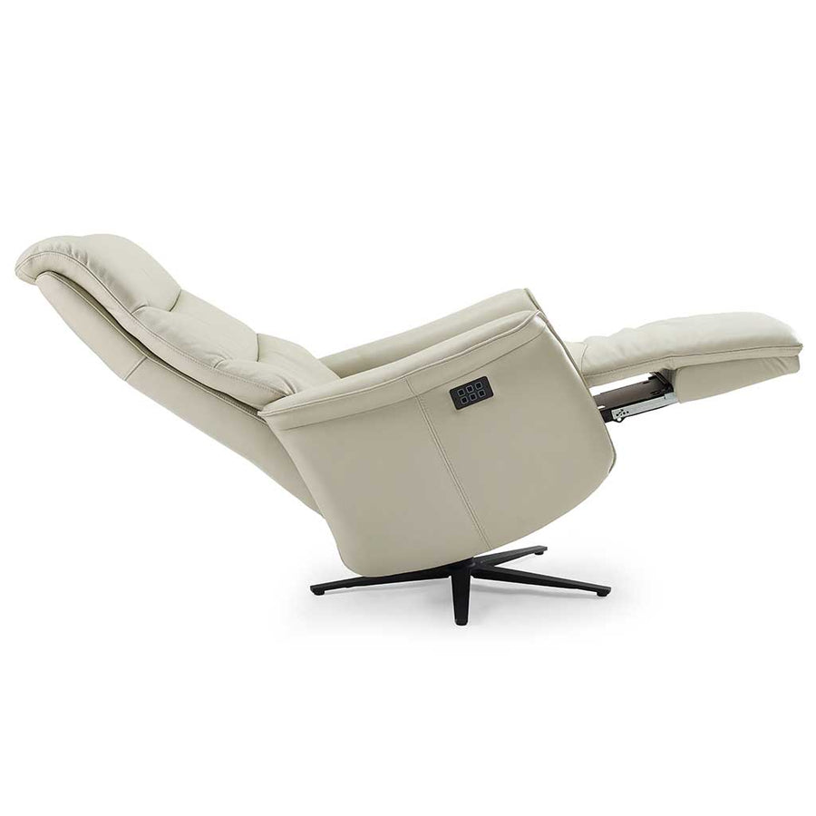 Adonis recliner silver leather detail