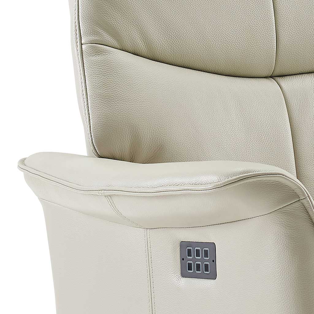 Adonis recliner silver leather swivel base