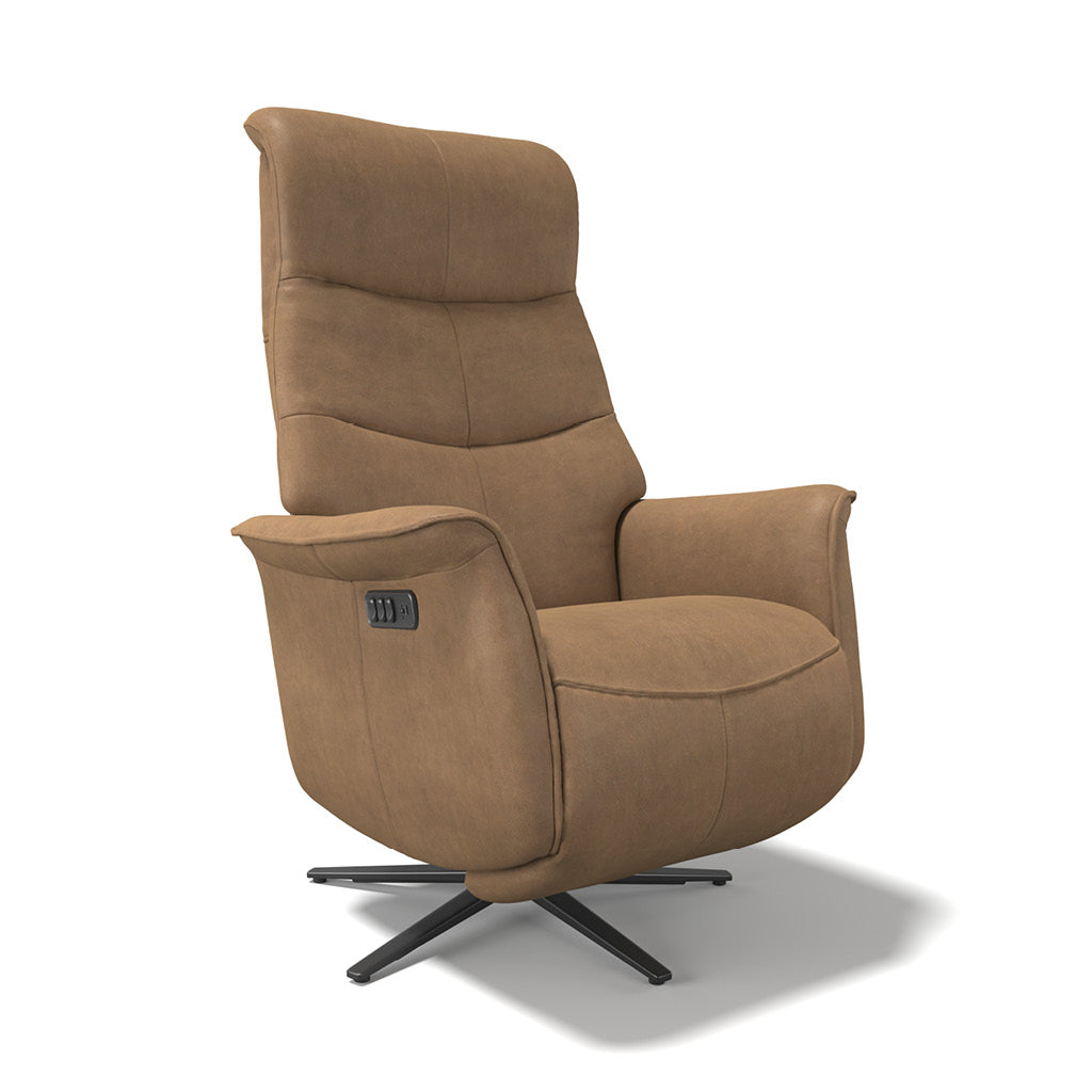 Adonis 3-motor recliner in camel Bull 09 fabric