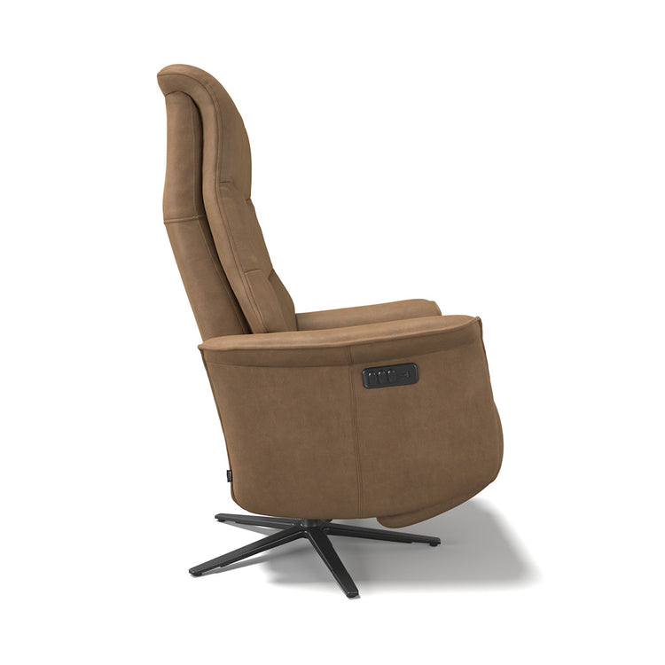 Adonis recliner camel Bull side view