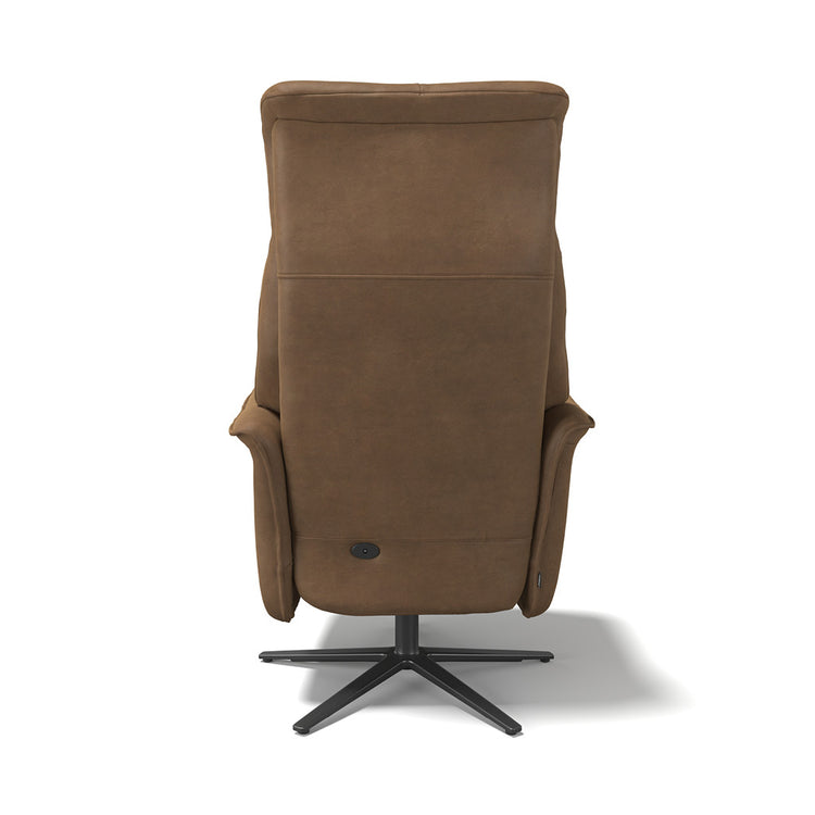 Adonis recliner camel Bull reclined position