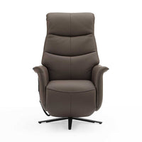 Adonis lift recliner dark taupe leather side view