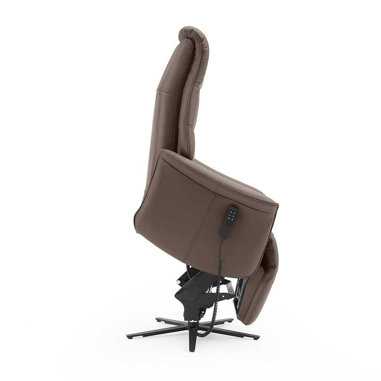 Adonis lift recliner dark taupe leather detail