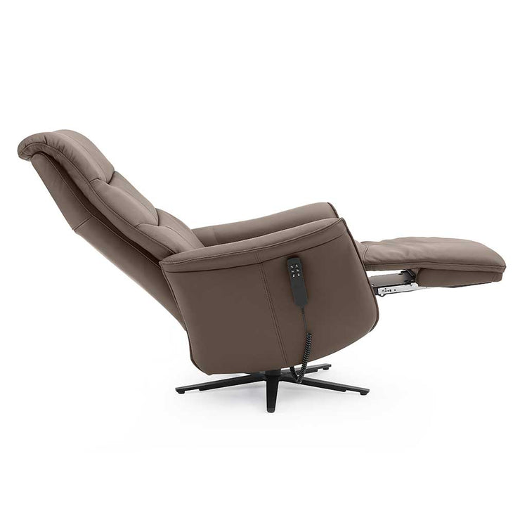Adonis lift recliner dark taupe leather base