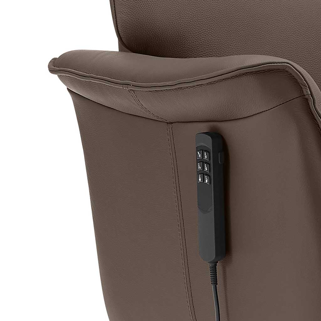 Adonis inclinateur - Fonction de levage - Taupe foncée B901 Cuir (incl. Batterie)
