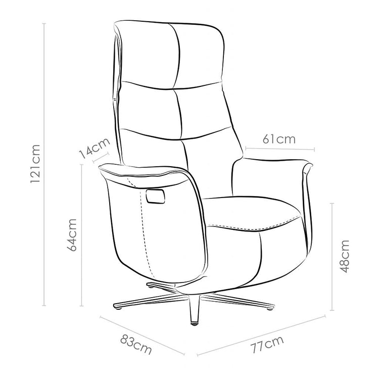 Recliner Adonis - 3-Motor - Camel Bull 09 - incl. Battery