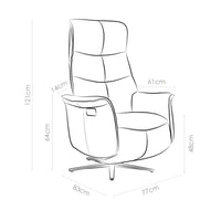 Adonis Recliner - Lift Function - Dark Taupe B901 Leather (incl. Battery)