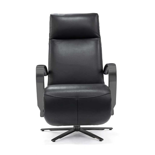 Artemis recliner black leather side view