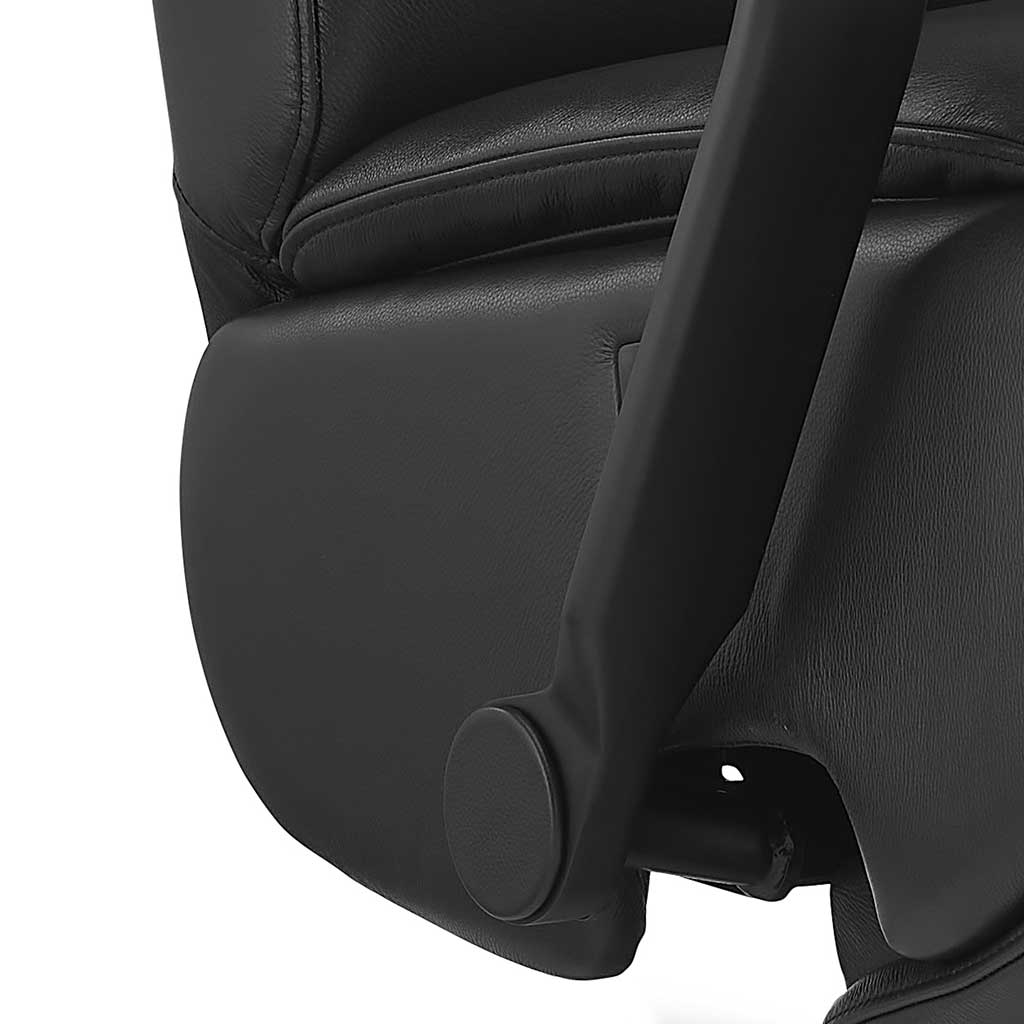 Artemis recliner black leather swivel base