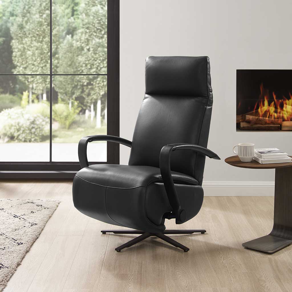 Artemis Recliner - 4-Motor - Black B500 Leather (incl. Batterij)