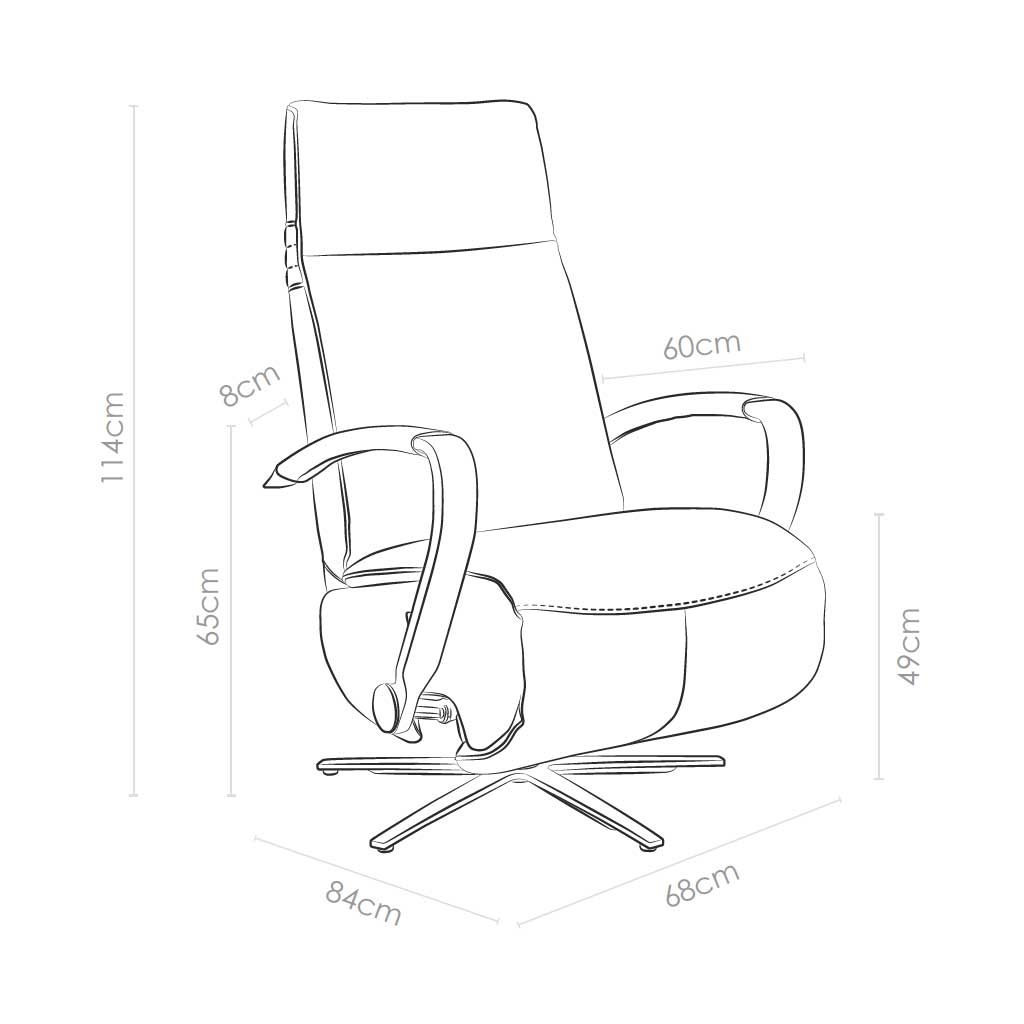 Artemis Recliner - 4-Motor - Black B500 Leather (incl. Batterij)