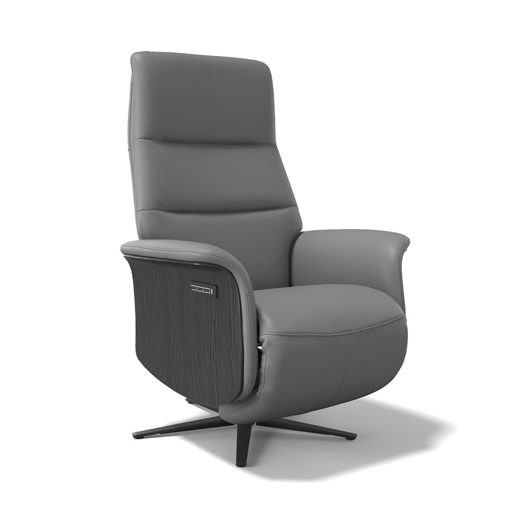 Atlas large 3-motor recliner in anthracite B945 leather