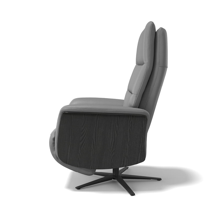 Atlas large recliner anthracite leather reclined