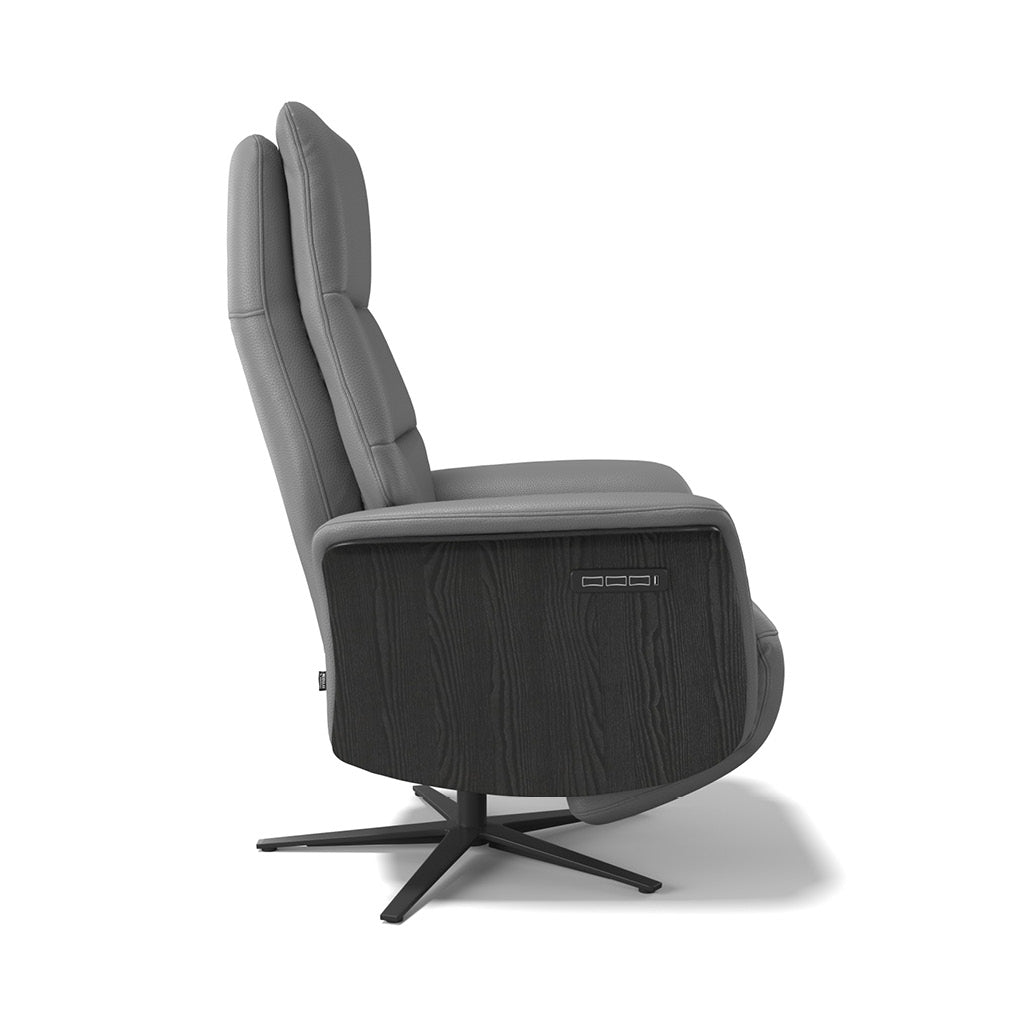 Atlas large recliner anthracite leather base