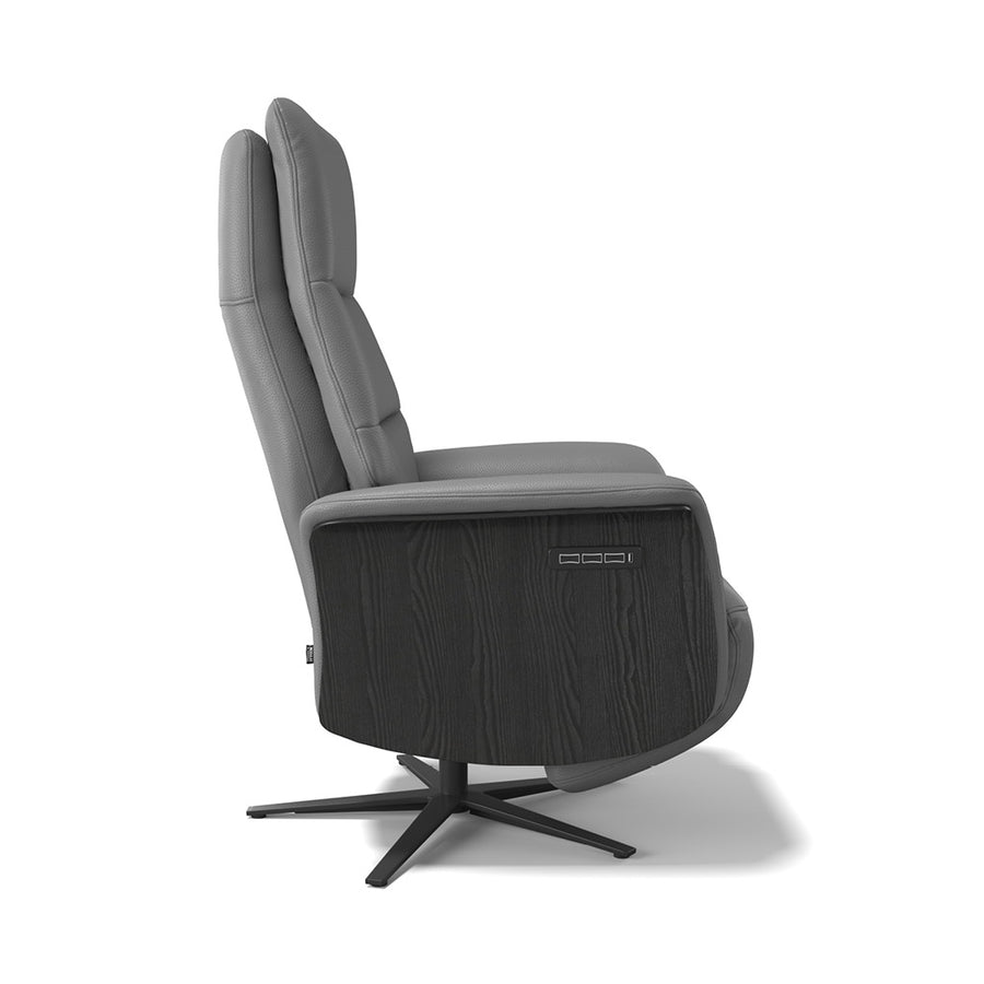 Atlas large recliner anthracite leather base