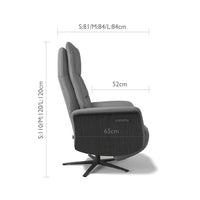 Atlas Medium Recliner - 3-Motor - Anthracite B945 Leather (incl. Battery)