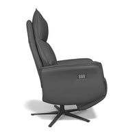 Calpe medium recliner black leather reclined
