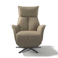 Calpe large recliner truffle leather side view