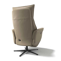 Calpe small recliner truffle leather detail