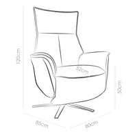 Calpe Large Recliner - Lift Function - Clay Bull 84 (incl. Battery)