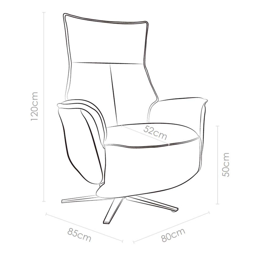 Calpe Large Recliner - Lift Function - Clay Bull 84 (incl. Battery)