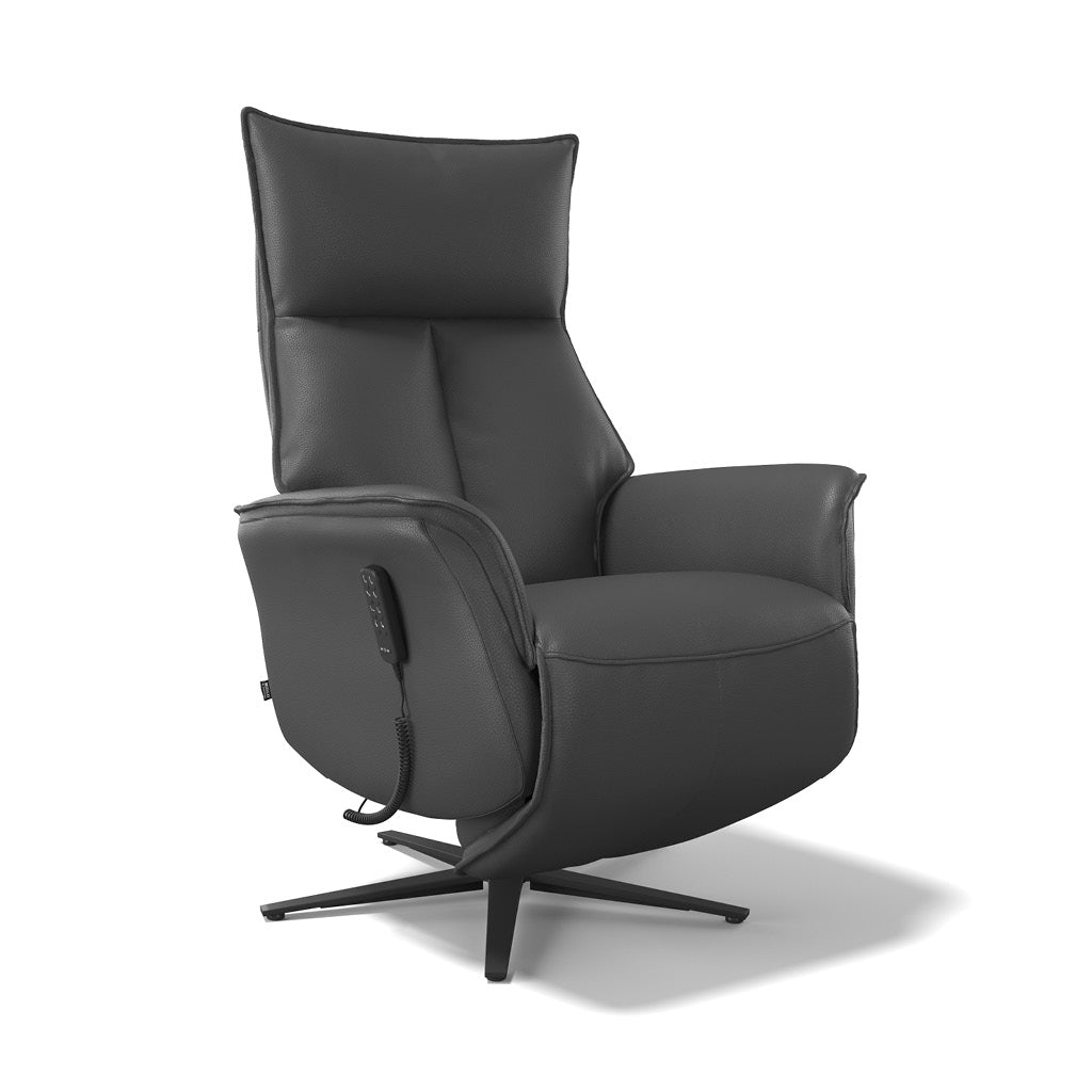 Calpe medium lift recliner in black B900 leather