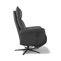 Calpe medium lift recliner black leather side view