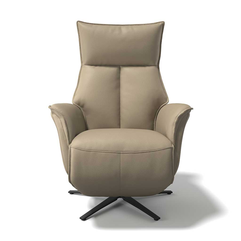 Calpe medium lift recliner truffle leather side view