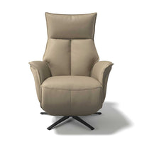 Calpe medium lift recliner truffle leather side view