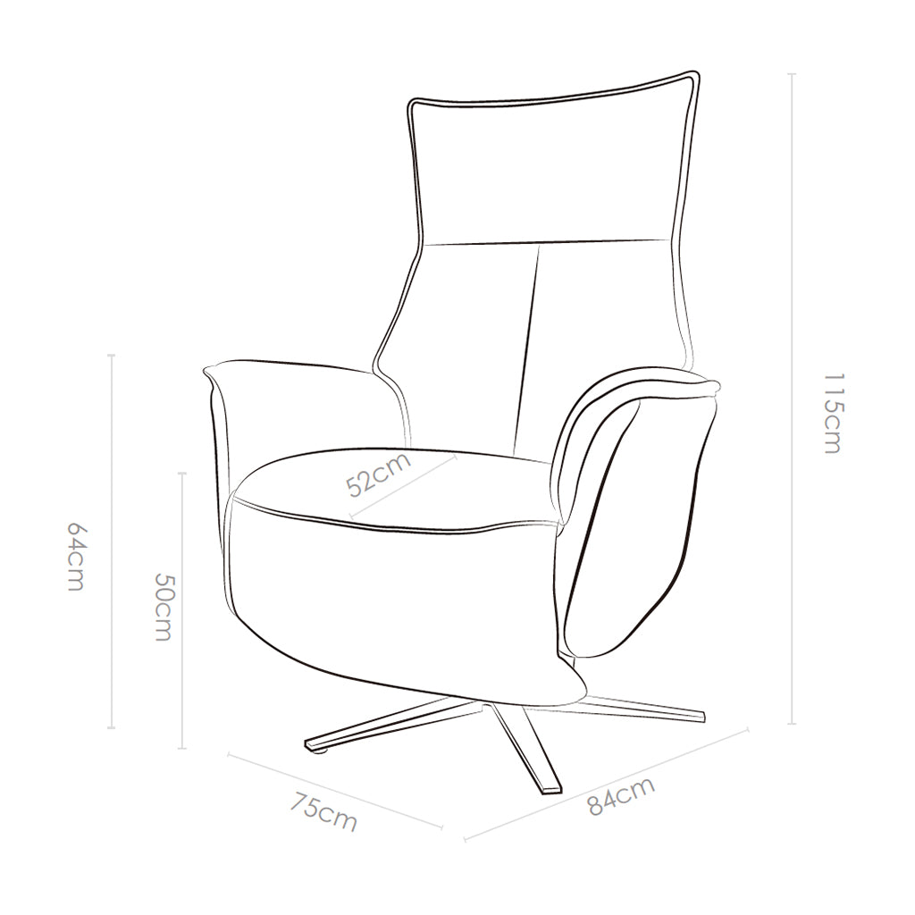 Calpe Medium Recliner - 4-Motor - Clay Bull 84 (incl. Battery)