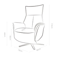 Calpe Medium Recliner - Lift Function - Clay Bull 84 (incl. Battery)