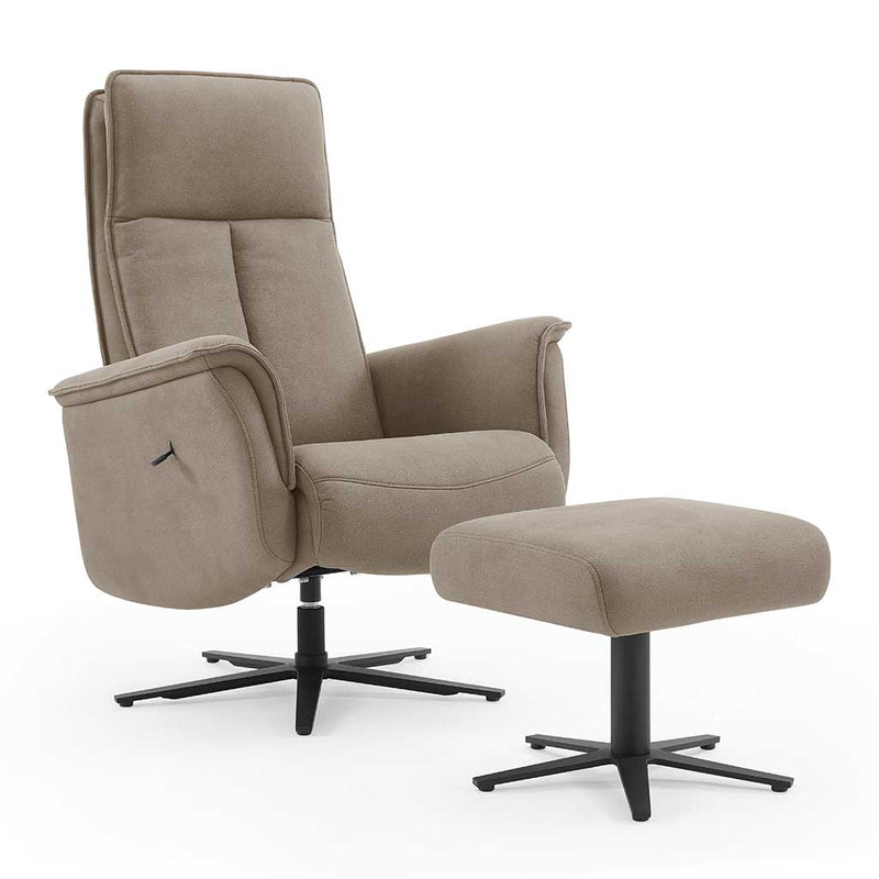 Luciano swivel armchair in Reno 12 taupe fabric
