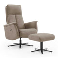 Luciano Swivel Manual Recliner - Reno 12 Taupe - incl. Footstool