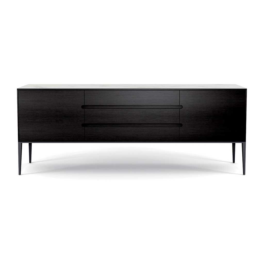 Riga sideboard black ash white ceramic 210 cm