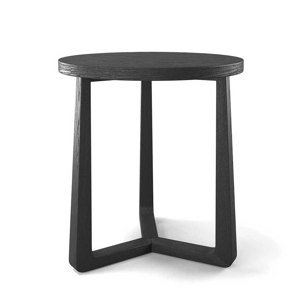 Ebano coffee table black ash veneer Ø 50 cm
