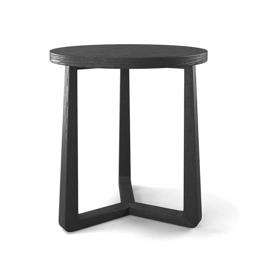 Ebano coffee table black ash veneer Ø 50 cm