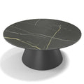 Iwaki Coffee Table - Black MXC 206 Ceramic - Black Metal - Ø 90 cm