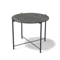 Lava Coffee Table - Noir Désir MXC 123 Ceramic - Black Metal - Ø 55 cm