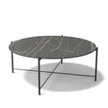 Lava Coffee Table - Noir Désir MXC 123 Ceramic - Black Metal - Ø 90 cm