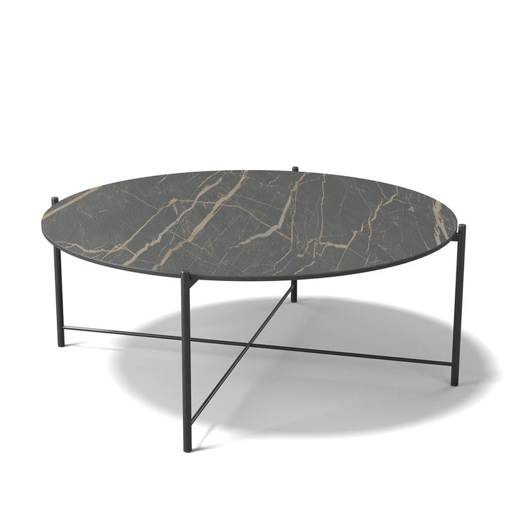 Lava coffee table Noir Désir ceramic Ø 90 cm