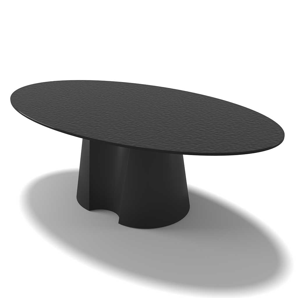 Nara coffee table black hammered glass