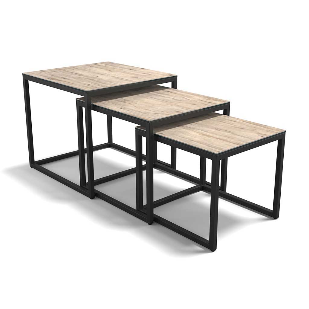 Rokko nesting coffee table set wood ceramic