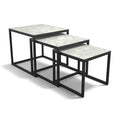 Rokko Nesting Coffee Table Set - White MXC 205 Ceramic - Black Metal