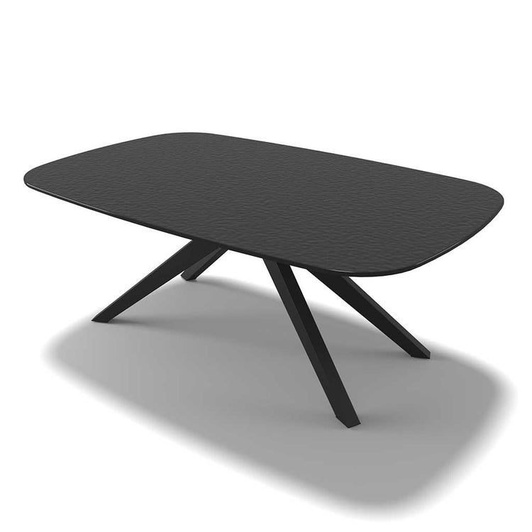 Sapporo coffee table black hammered glass