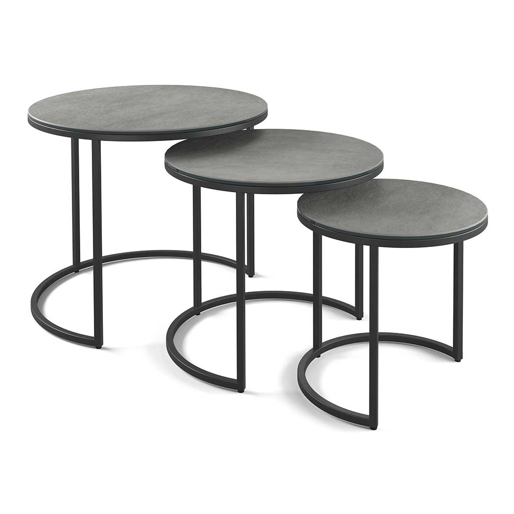 Senjo nesting coffee table set grey MXC 203 ceramic