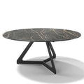 Tsurugi Coffee Table - Noir Désir MXC 123 Ceramic - Black Metal - Ø 90 cm