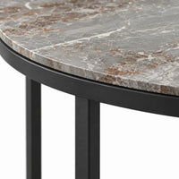 Coffee Table Senjo - Nesting Set - Grey MXC 201 Ceramic - Black Metal - detail
