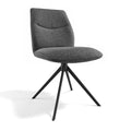 Dining Chair Ferrara Armless - Dark Grey Bull 67 Fabric & Black Swivel Base - 46 x 63 x 84.5 cm