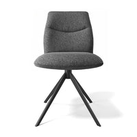 Dining Chair Ferrara Armless - Dark Grey Bull 67 Fabric & Black Swivel Base - 46 x 63 x 84.5 cm