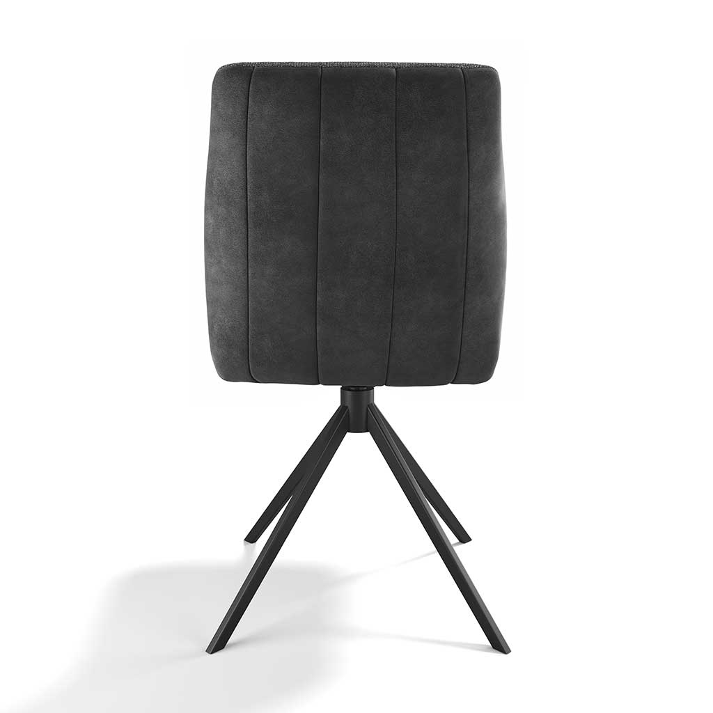Dining Chair Ferrara Armless - Dark Grey Bull 67 Fabric & Black Swivel Base - 46 x 63 x 84.5 cm